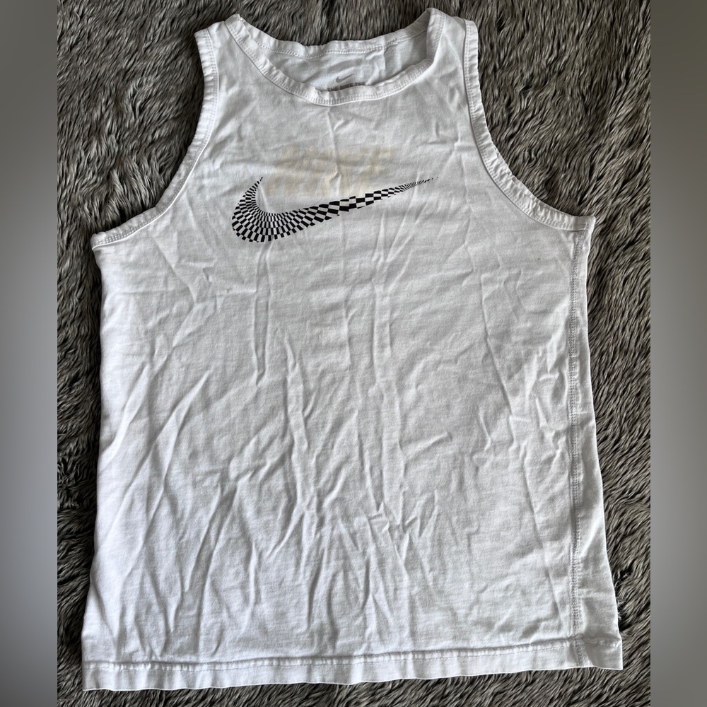 Nike Boy’s White Tank Top with Black Logo size XL